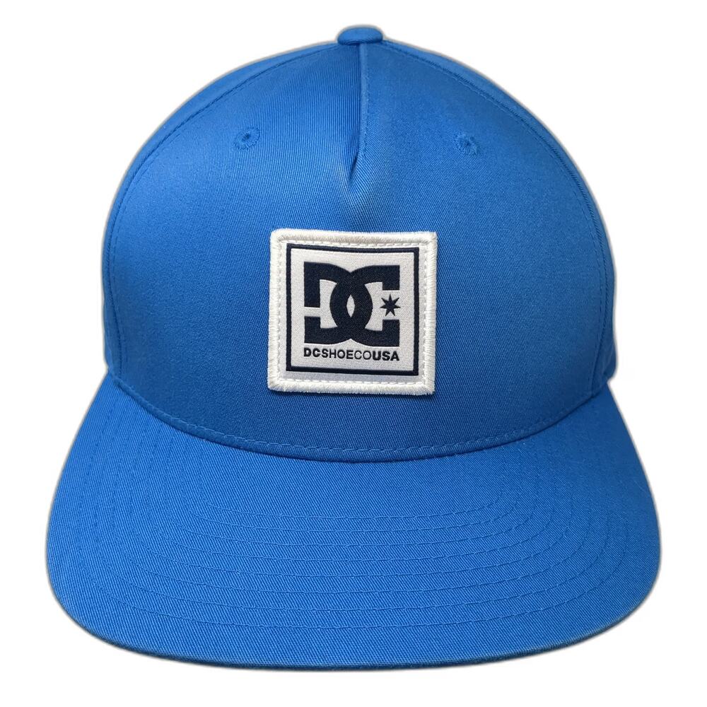 DC Shoes 5 Panel Blue One Size Hat Snapback Flat Brim Logo Patch Classics